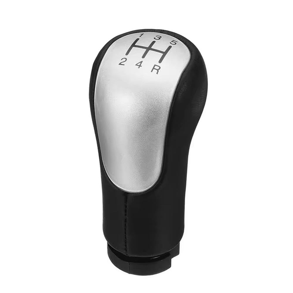 YDXHERTA 5 Speed 6 Speed Gear Shift Knob for Fiesta for Fusion for Transit for Connect 2002 On Auto Parts(5-Speed Silver)