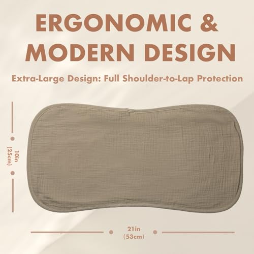 100% Cotton Muslin Baby Bibs, Extra Soft and Absorbent, 6-Layer Multicolor Set (6-Pack), Perfect for Boys & Girls (Olive Green)2