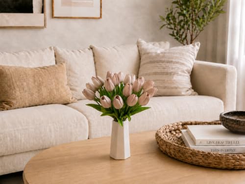 Image of Mandy's 20pcs Artificial Light Brown Tulips