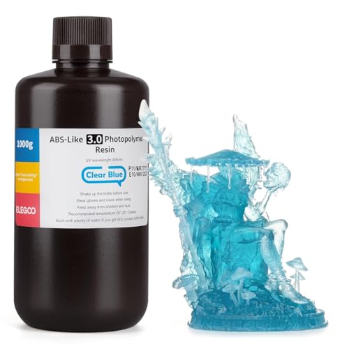 Image of ELEGOO ABS-Like 3.0 3D Printer Resin Clear Blue 1000g