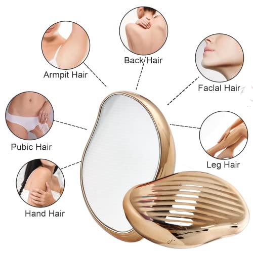 Crystal Hair Eraser For Hair Removal, Crystal Hair Remover For Women And Men, Reusable Flawless Epilators - Magic Painless Gentle Skin Exfoliation Hair Removal Tool For Arms, Back & Legs (Gold) #TOP1