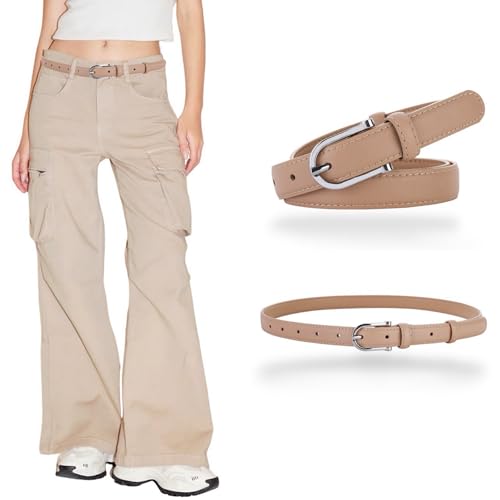 Women's Belt Soft Leather Fashion Simple Belts Waist Belt Chrome Alloy Buckle Waistband For Jeans Dress3