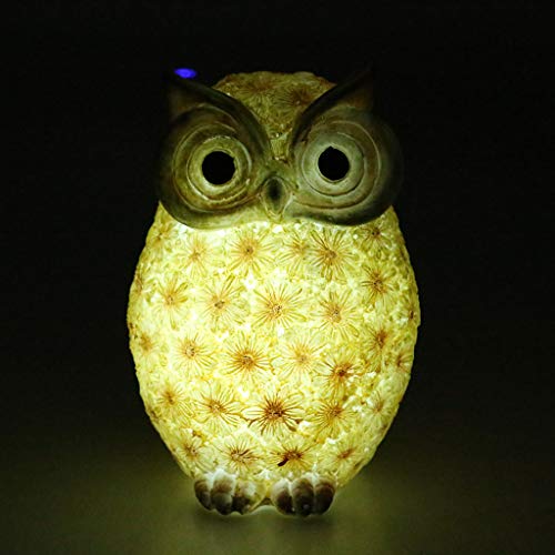Homyl Coruja De Jardim Com Luz Solar - Torne Sua Casa/Jardim Mais Atraente