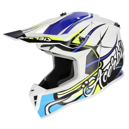Casco Cross Acerbis Linear ECE 22/06 Bianco Blu taglia S (55-56cm)