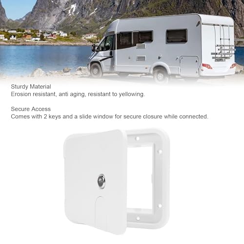 Haofy Stromkabelklappe für Wohnmobile, Bündig Montiertes Design, Widerstandsfähig mit Schloss und Schlüsseln aus Edelstahl, 180-Grad-Öffnung für Wohnmobile, Anhänger, Yachten und Mehr