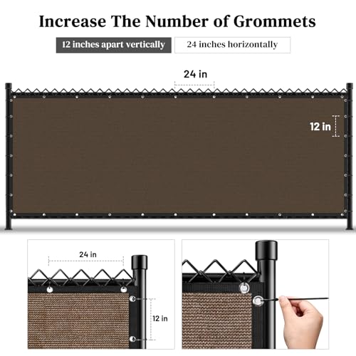 Winpull 6FT x 50FT Privacy Screen Fence Heavy Duty Fencing Mesh Shade Net Cover (Brown)