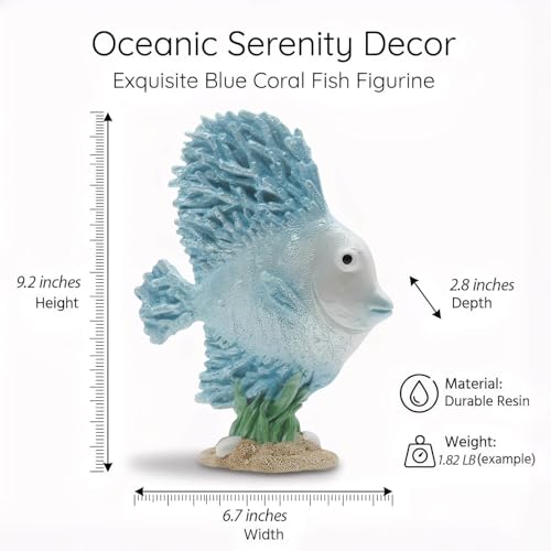 Estatua decorativa de pez oceánico estilo costero miniatura 5