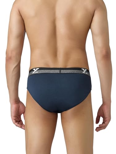 Image of XYXX Men's Aero 100% Super Combed Cotton Regular Fit Solid Anti Bacterial Briefs with No Marks Waistband (Pack of 3)