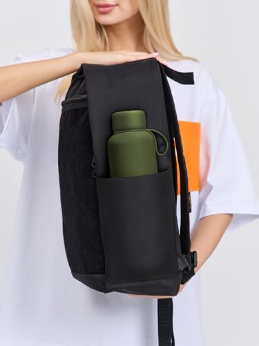 Unisex Large Black Backpack with Sticker & Patches Area, Ideal for Laptop, Travel & Work, Includes 5 Fun Stickers and Patches