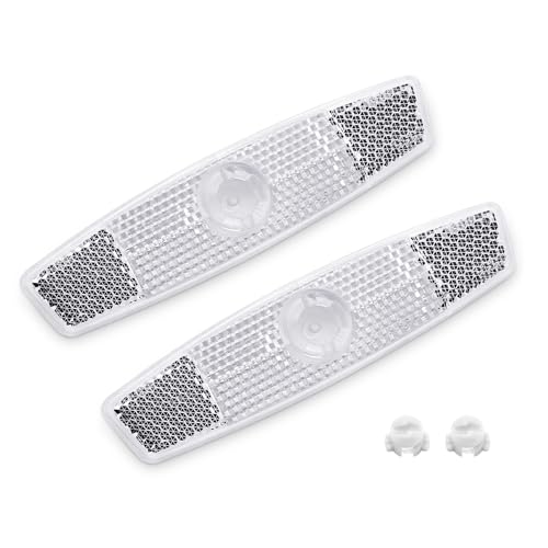 BSK White Bike Wheel Spoke Night Safety Warning Reflectors - 2Pcs