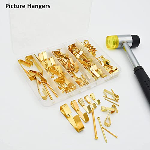 Image of 136 PCS Heavy Duty Wall Hanger Hanging Photo Wall Hardware Kits Picture Hanging Frame Hooks Metal