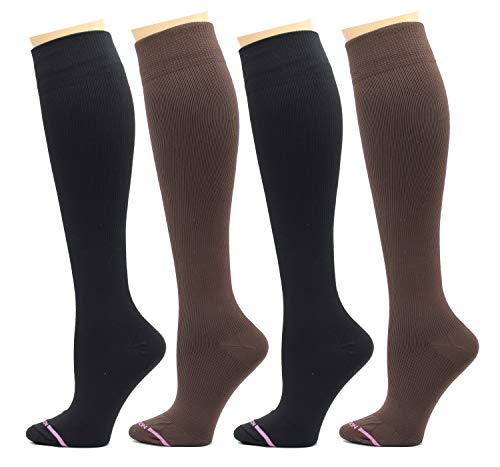 Image of Dr. Motion 4 Pairs Therapeutic Graduated Compression Women's Knee-hi Socks