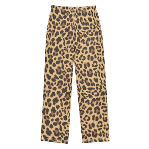 Pajamas Pants Soft Leopard Print Long Sleep Pjs Lounge Pajama Bottoms Elastic Waist with Pockets