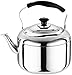 Anawakia Bouilloire à Sifflet en Inox Bouilloire à Thé en Acier Inoxydable Cuisine Bouilloire Grande Capacité Pot d'eau Chaude pour Cuisinière à Induction Gaz Four à Induction Poêle (4L)