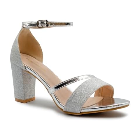Fashion Thirsty Low Block Heel Diamante Sandals Cover