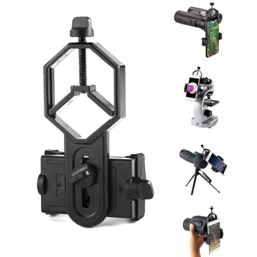 Image of Universal Smartphone Telescope Adapter Mount - Adjustable Metal Phone Holder for Binoculars, Monocular & Spotting Scope