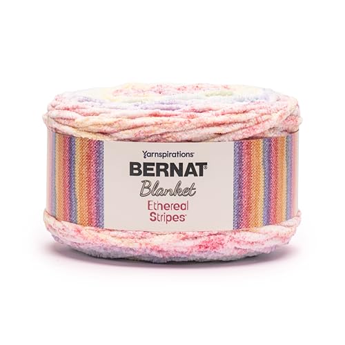 Image of Bernat Blanket Ethereal Stripes Springtime Yarn - 2 Pack of 300g /10.5oz - 100% Polyester - #6 Super Bulky - 220 Yards - Knitting /Crochet