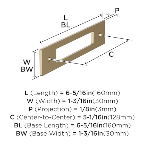 Image of Amerock Medora 5-1 /16 inch Golden Champagne Backplate | Decorative zinc cabinet hardware backplate designed to complement knobs and pulls while protecting cabinet surfaces