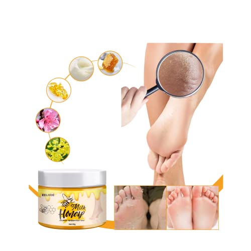 Foot Peel Mask, Honey Milk Foot Wax Feet Mask, Moisturizing Hydrating Nourishing Foot Care, Repair Rough Dry Cracked Feet and remove Dead Skin, Peel Off Foot WAX Care foot Anti-dry