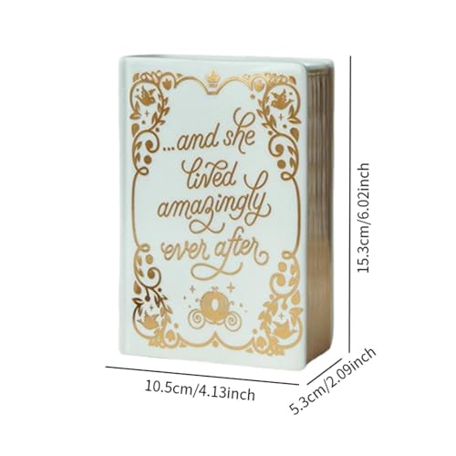 Vase en forme de livre pot de fleurs transparent acrylique décoratif - 3