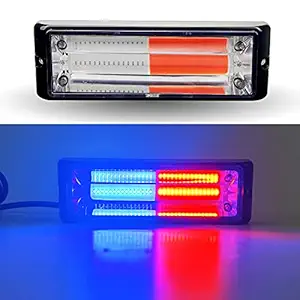 EMIHO 3 LED Strobe Light Red Blue Emergency Vehicle Grille Waterproof Surface Mount Beacon Warning Light Head for Car SUV Pickup Truck Van Motorcycle