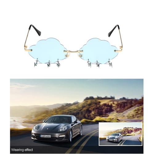 Stylish Clouds Sunglass for Girls Boys Photo Props Travel Cool Shades Frameless Cool Glasses Girls2