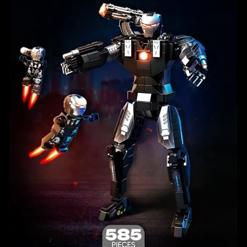 Image of Marrvel Avangers Irronman Toys Building Block Set - 585 Bricks, Irronman & Toni Starc Minifigures, Movable Arms, Light-Up Chest & Arm