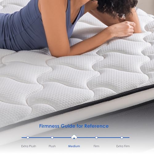 12-Inch Hybrid Queen Mattress in a Box - Gel Memory Foam & Pocket Innerspring, Medium Firm, CertiPUR-US Certified, Fiberglass Free