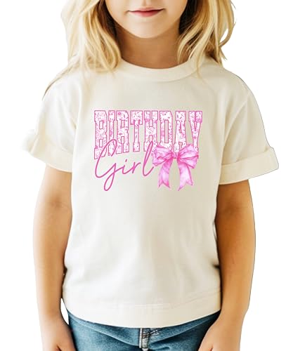 Floral Birthday Girl Shirt for Women, Teens & Kids Pink Coquette Bow Party T-Shirt3