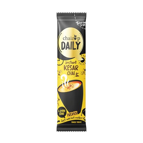 Image of Chaizup Daily 1 Min Instant Kesar Chai Premix - 36 Sachets | Kesar Flavours | 36 Servings | 504g