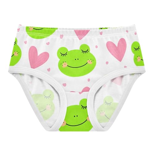Toddlers Underwear Floral 2t Cotton Little Girl Panties Florals Underpants Briefs Cute Green Frog Funny Hearts