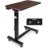 Vaunn Medical Electric Overbed Table Bedside Height Adjustable Table with Wheels (Electric-Powered, Hospital and Home Use)