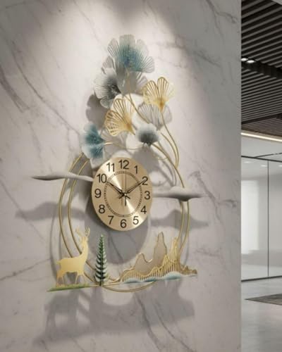 Image of Metal Wall Clock for Living Room Stylish Antique Big Wall Decor Clock Metal Unique Wall Clock for Bedroom (Design 4)