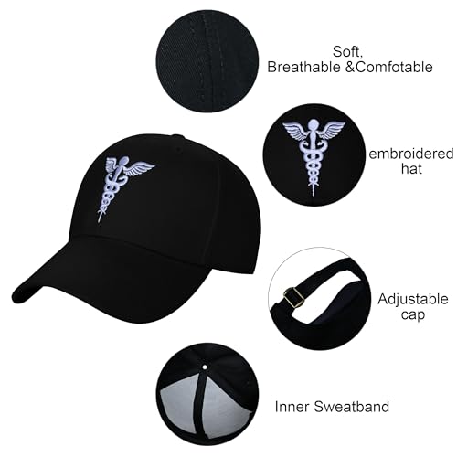 Image of Embroidered Baseball Cap for Women Men Adjustable Baseball Hat Black Baseball Cap Trucker Hat