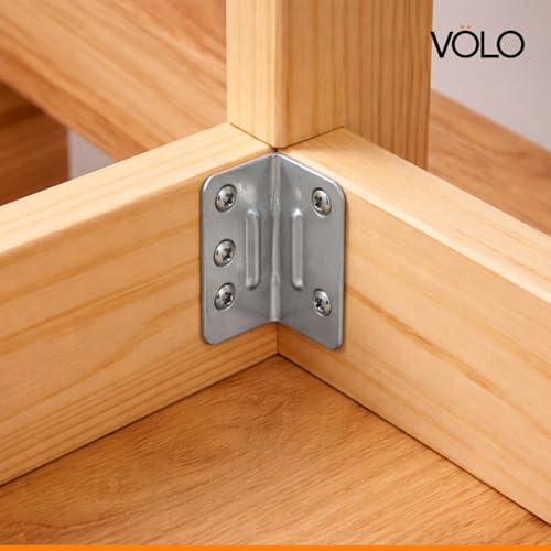 Image of Volo L Angle Bracket for Reinforcing Chairs /Tables - Shelf Bracket 25mmx25mm Zinc Plated, L Shape Bracket for Solid Shelf Support, Joint Right Corner Brace (1 x 1 Inch) (25mm (1 inch), 12)