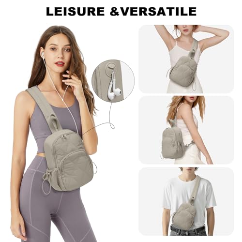 Sling Bag Crossbody Bags for Women Backpack Cute Bag Crossbody Purse Casual Traveling Hiking Daypack, Khaki, Small2