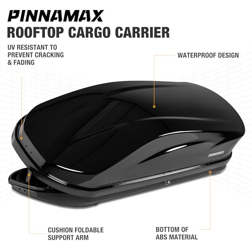 PINNAMAX Dachbox 450L Abschließbar – Dachkoffer Auto Beidseitig Öffnend, wasserdichte Autodachbox für Dachträger, Dachgepäckbox für SUV Kombi Van (450L)