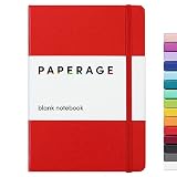 PAPERAGE Blank Journal Notebook, (Red), 160 Pages, Medium 5.7 inches x 8 inches - 100 gsm Thick Pape