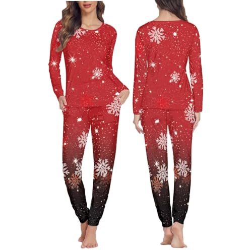 Gomyblomy Matching Christmas Pajamas for Couples Plus Size Xmas Pjs Set Women Men Long Sleeve Sleepwear Matching Outfits3