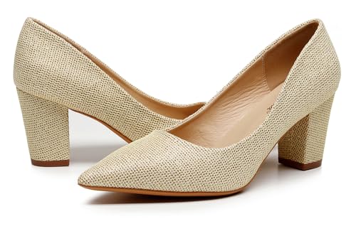 Image of VenusCelia Women's Lewin Pump Chunky Heel Shoe