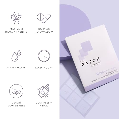 Image of The Patch Remedy Sleep with Lavender Patch | Valerian, Passionflower, Hops, Magnesium Glycinate, Lavender | 30 Patches