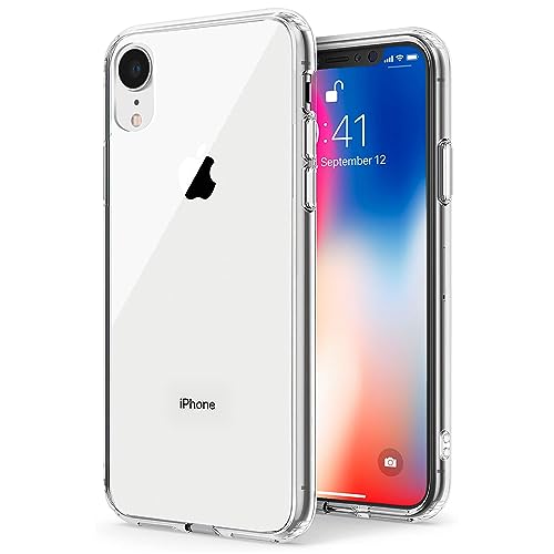 Image of TENOC Phone Case Compatible with iPhone XR, Clear Case Non-Yellowing Protective Bumper Hard Back Cover for 6.1 Inch