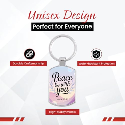 Image of Stylish Metal Keychains with Permanent Glossy Print - Inspirational Quotes & Spiritual Designs - Perfect Key chains for loved ones, Personal Use, Gifts & Return Gifts