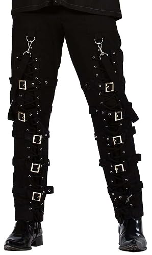 Dead handmade Threads Goth Black Buckles Zips Straps Trousers Goth Punk Cyber Pants3
