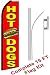 NEOPlex - "Hot Dogs (Extra Wide)" Complete Flag Kit - Includes 12' Swooper Feather Business Flag With 15-foot Anodized Aluminum Flagpole AND Ground Spike