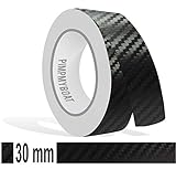 Zierstreifen 10m carbon schwarz 30mm Zier Streifen Auto Boot Jetski Modellbau Vinyl Dekorstreifen