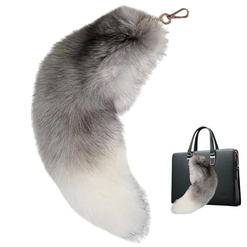 Queue de Renard Therian en Fourrure Moelleuse : Un Grand Bijou de Sac Haut de Gamme