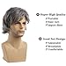 Beweig Mens Short Grey Wig Short Silver Gray Wigs Natural Synthetic Heat Resistant Hair Replacment Wig for Daily Party Costumes