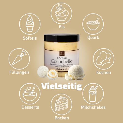 Cocochello Eispaste │ italienischer Eisgenusses│ MEGA GESCHMACK│ Pimpe deine Eis, Desserts, Getränke uvm mit einer extra Portion Geschmack auf│ Inhalt 250 g – Bild 5