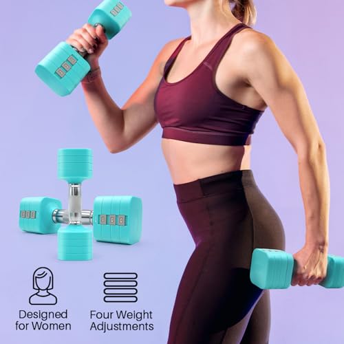 Image of 20LBS Adjustable Dumbbell Set, 4 in 1 Free Weights Dumbbells Set for,4lb 6lb 8lb 10lb, with Metal Non Slip Handle,Quick Change,Home Gym Strength Training Equipment for Men and Women
